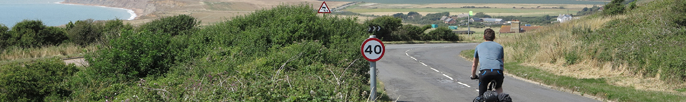 coasting downhill whilst bicycle touring