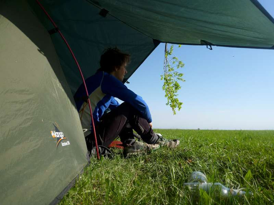 Will Johnston with his Vango Banshee 200